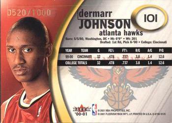 2000-01 E-X #101 DerMarr Johnson Back