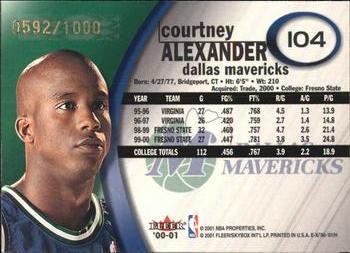 2000-01 E-X #104 Courtney Alexander Back