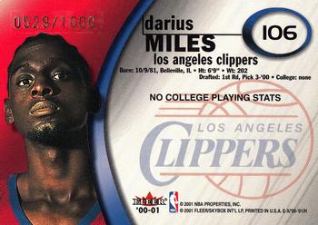 2000-01 E-X #106 Darius Miles Back
