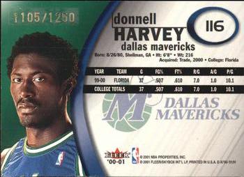 2000-01 E-X #116 Donnell Harvey Back