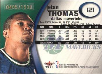 2000-01 E-X #121 Etan Thomas Back
