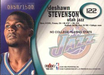 2000-01 E-X #122 DeShawn Stevenson Back