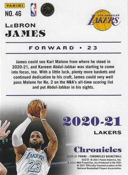 2020-21 Panini Chronicles - Bronze #46 LeBron James Back