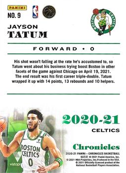 2020-21 Panini Chronicles - Green #9 Jayson Tatum Back