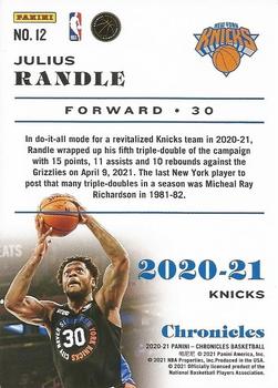 2020-21 Panini Chronicles - Pink #12 Julius Randle Back