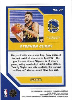 2020-21 Panini Chronicles - Pink #79 Stephen Curry Back