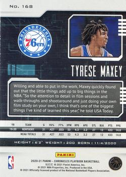 2020-21 Panini Chronicles - Pink #168 Tyrese Maxey Back