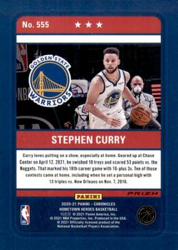 2020-21 Panini Chronicles - Pink #555 Stephen Curry Back