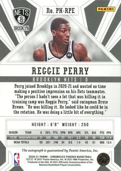 2020-21 Panini Chronicles - Phoenix Rookie Autographs Red #PH-RPE Reggie Perry Back