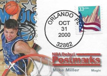 2000-01 E-X - NBA Debut Postmarks #5 PM Mike Miller Front
