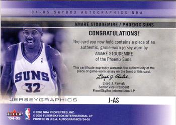 2004/05 Game Used Amare Stoudemire Phoenix Suns Basketball Jersey