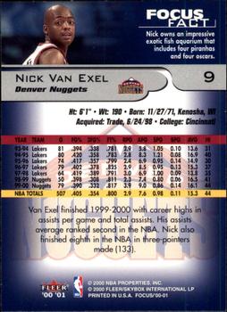 2000-01 Fleer Focus #9 Nick Van Exel Back