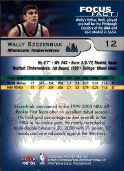2000-01 Fleer Focus #12 Wally Szczerbiak Back
