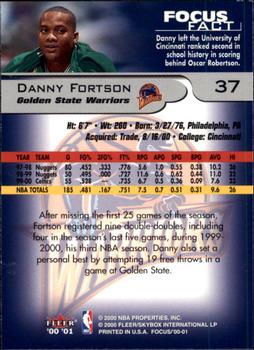 2000-01 Fleer Focus #37 Danny Fortson Back