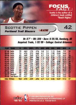2000-01 Fleer Focus #42 Scottie Pippen Back