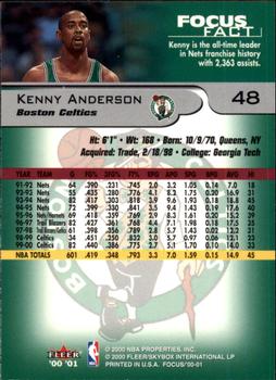 2000-01 Fleer Focus #48 Kenny Anderson Back