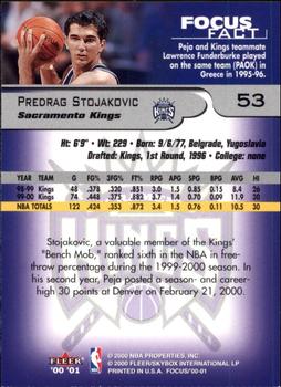 2000-01 Fleer Focus #53 Predrag Stojakovic Back