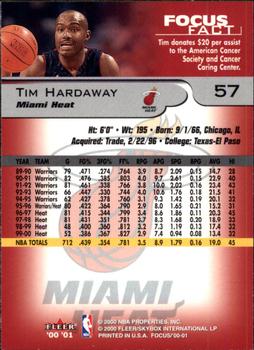 2000-01 Fleer Focus #57 Tim Hardaway Back