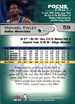 2000-01 Fleer Focus #59 Michael Finley Back