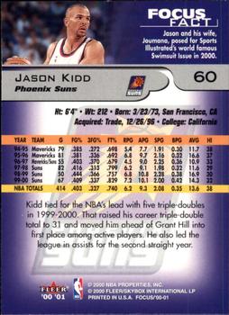 2000-01 Fleer Focus #60 Jason Kidd Back
