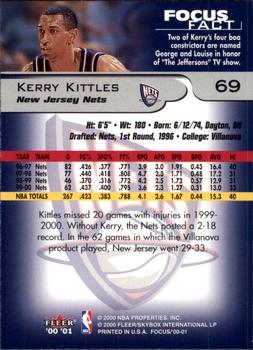 2000-01 Fleer Focus #69 Kerry Kittles Back