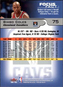 2000-01 Fleer Focus #75 Bimbo Coles Back