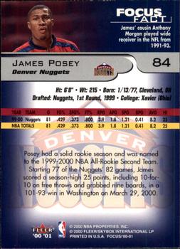 2000-01 Fleer Focus #84 James Posey Back