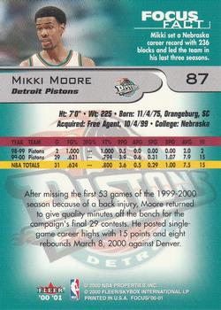 2000-01 Fleer Focus #87 Mikki Moore Back