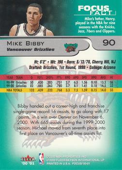 2000-01 Fleer Focus #90 Mike Bibby Back