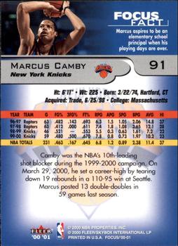 2000-01 Fleer Focus #91 Marcus Camby Back