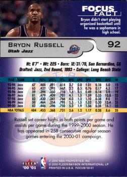2000-01 Fleer Focus #92 Bryon Russell Back