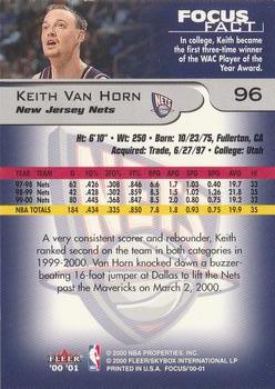 2000-01 Fleer Focus #96 Keith Van Horn Back