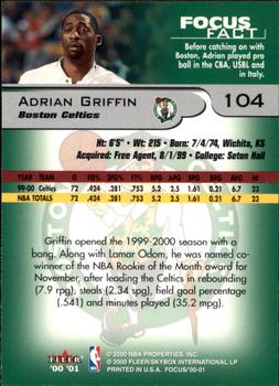 2000-01 Fleer Focus #104 Adrian Griffin Back