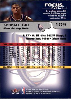 2000-01 Fleer Focus #109 Kendall Gill Back