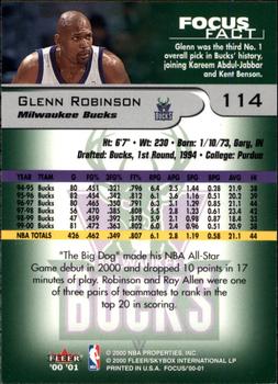 2000-01 Fleer Focus #114 Glenn Robinson Back