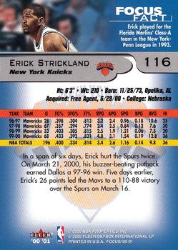 2000-01 Fleer Focus #116 Erick Strickland Back