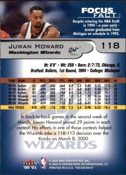 2000-01 Fleer Focus #118 Juwan Howard Back