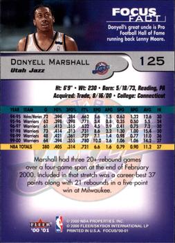 2000-01 Fleer Focus #125 Donyell Marshall Back