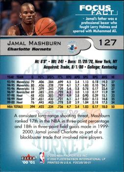 2000-01 Fleer Focus #127 Jamal Mashburn Back