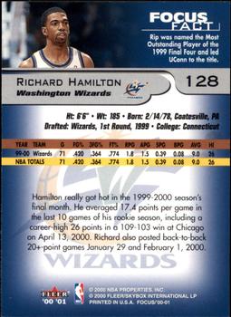 2000-01 Fleer Focus #128 Richard Hamilton Back
