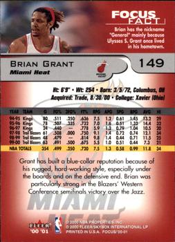 2000-01 Fleer Focus #149 Brian Grant Back