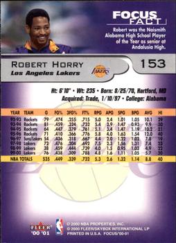 2000-01 Fleer Focus #153 Robert Horry Back