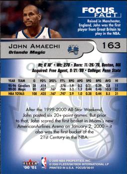 2000-01 Fleer Focus #163 John Amaechi Back