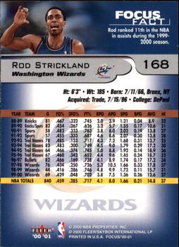 2000-01 Fleer Focus #168 Rod Strickland Back