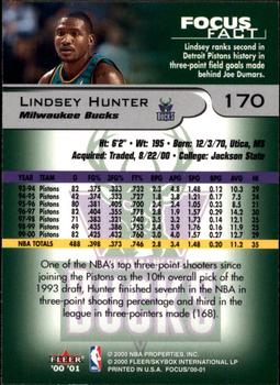 2000-01 Fleer Focus #170 Lindsey Hunter Back