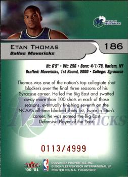 2000-01 Fleer Focus #186 Etan Thomas Back