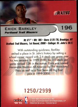 2000-01 Fleer Focus #196 Erick Barkley Back