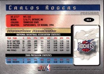 2000-01 Fleer Futures #51 Carlos Rogers Back