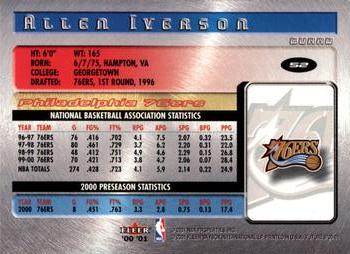 2000-01 Fleer Futures #52 Allen Iverson Back