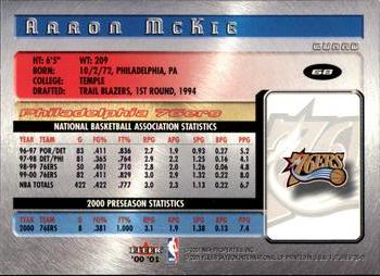 2000-01 Fleer Futures #68 Aaron McKie Back